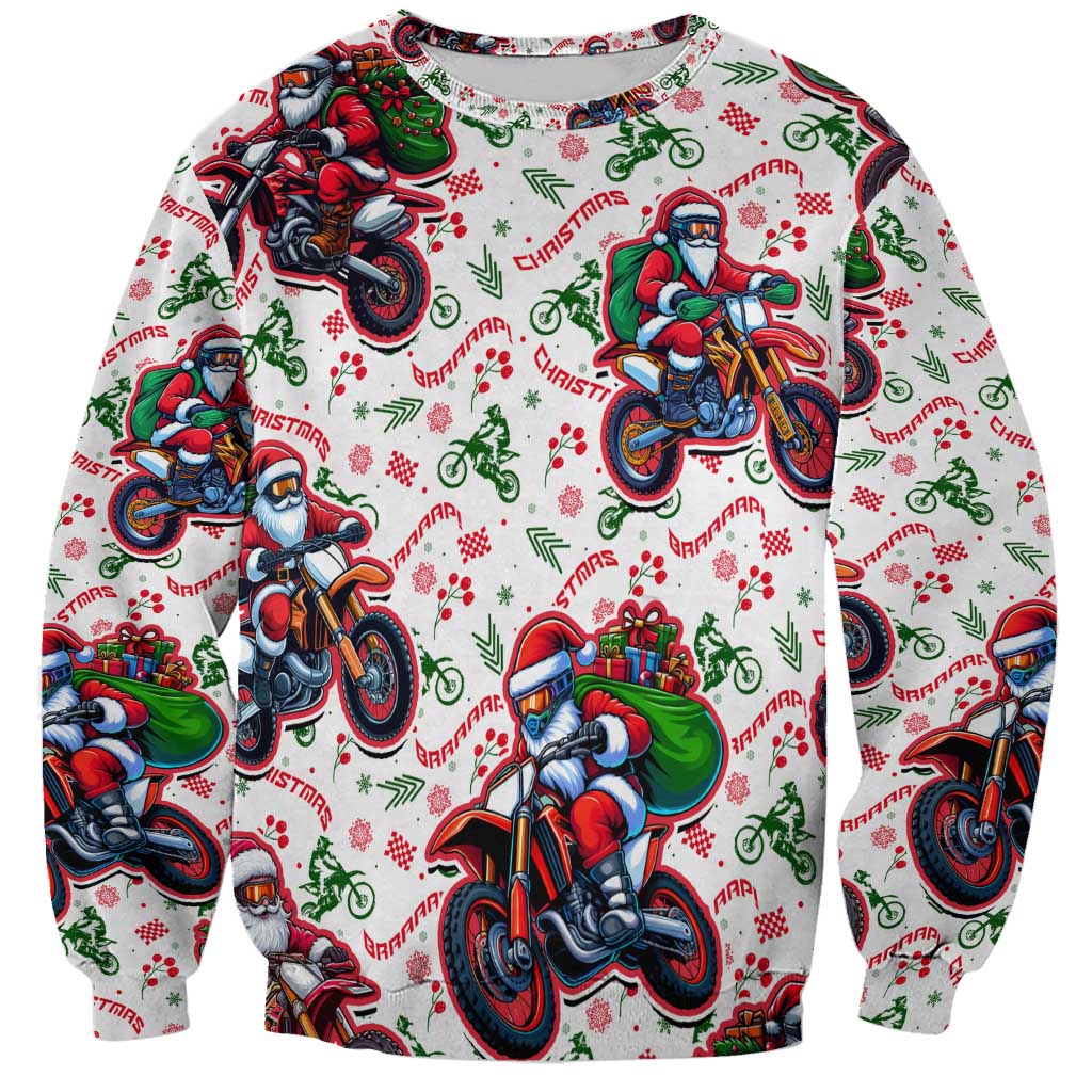 BRAAAP! Motorbike Santa Christmas Sweatshirt - Wonder Print Shop