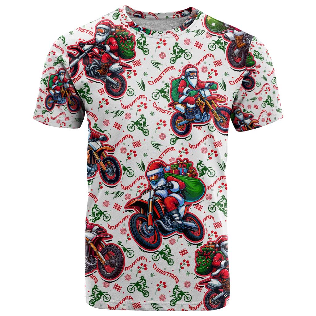 BRAAAP! Motorbike Santa Christmas T Shirt - Wonder Print Shop