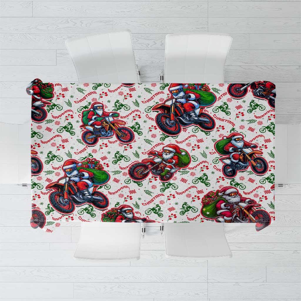 BRAAAP! Motorbike Santa Christmas Tablecloth - Wonder Print Shop