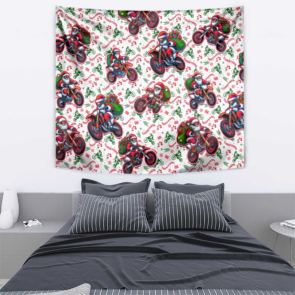 BRAAAP! Motorbike Santa Christmas Tapestry - Wonder Print Shop