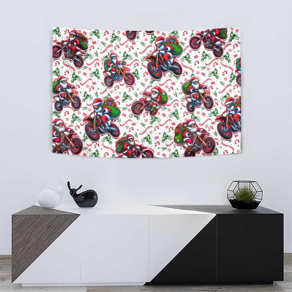 BRAAAP! Motorbike Santa Christmas Tapestry - Wonder Print Shop