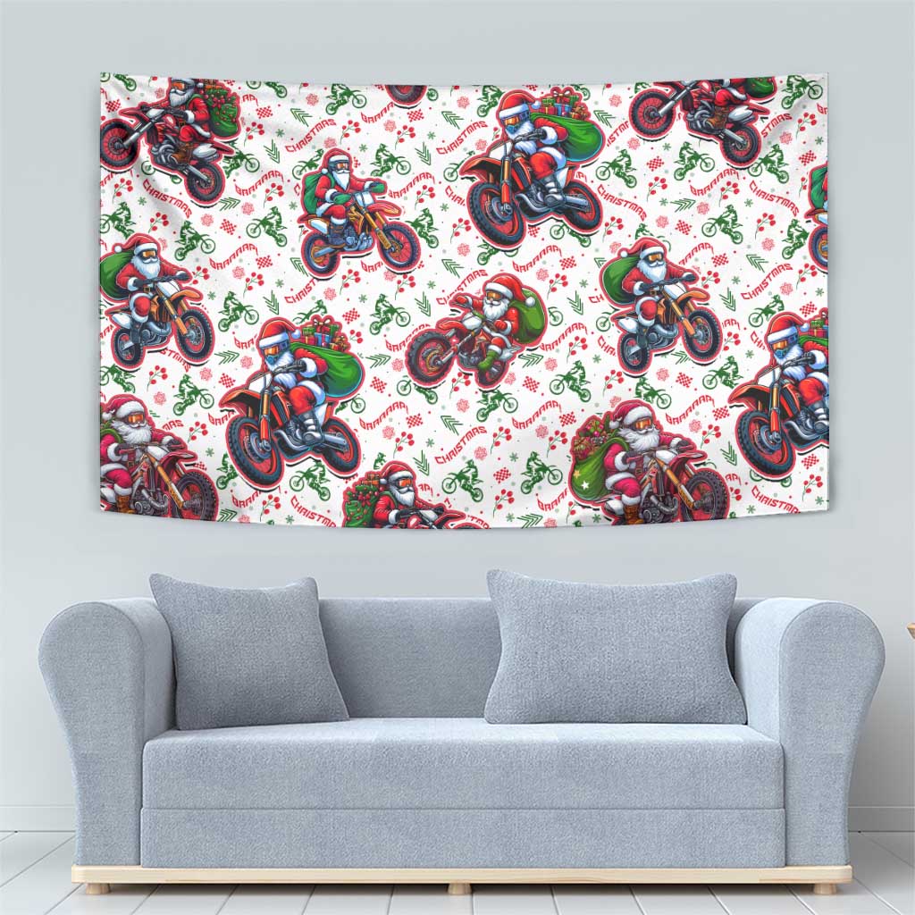 BRAAAP! Motorbike Santa Christmas Tapestry - Wonder Print Shop