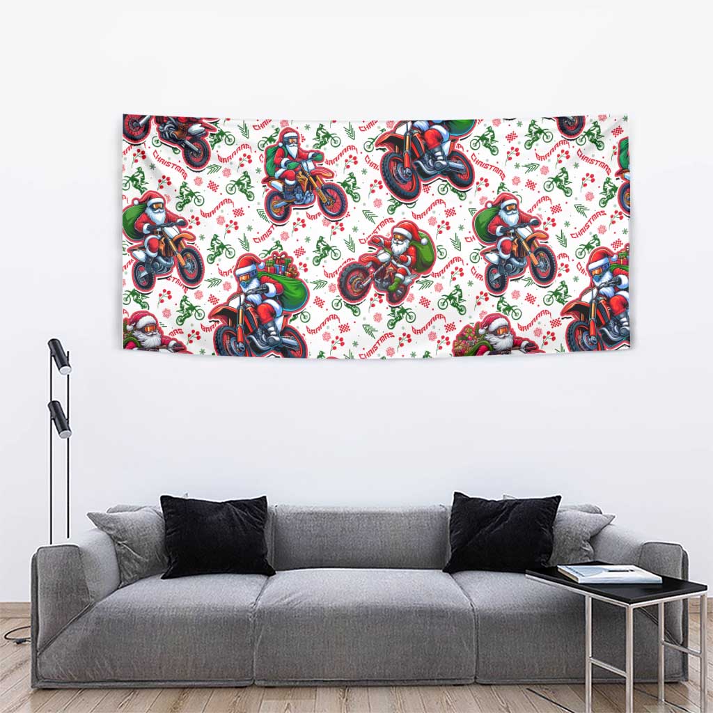 BRAAAP! Motorbike Santa Christmas Tapestry - Wonder Print Shop
