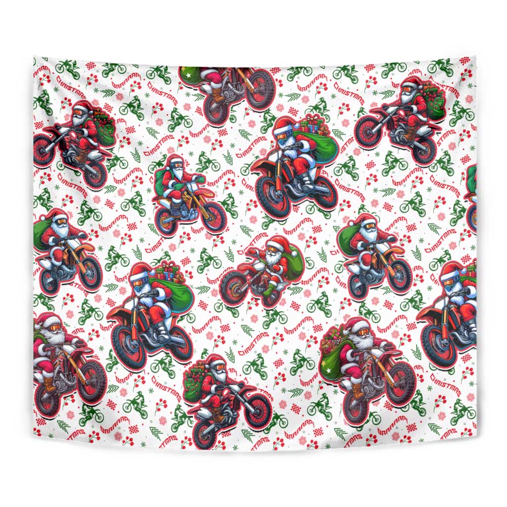 BRAAAP! Motorbike Santa Christmas Tapestry - Wonder Print Shop