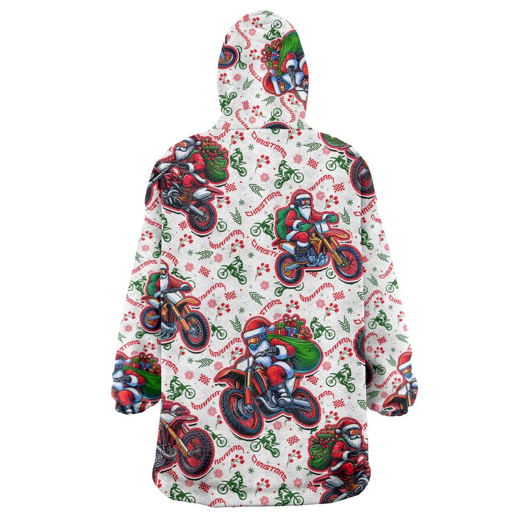BRAAAP! Motorbike Santa Christmas Wearable Blanket Hoodie - Wonder Print Shop