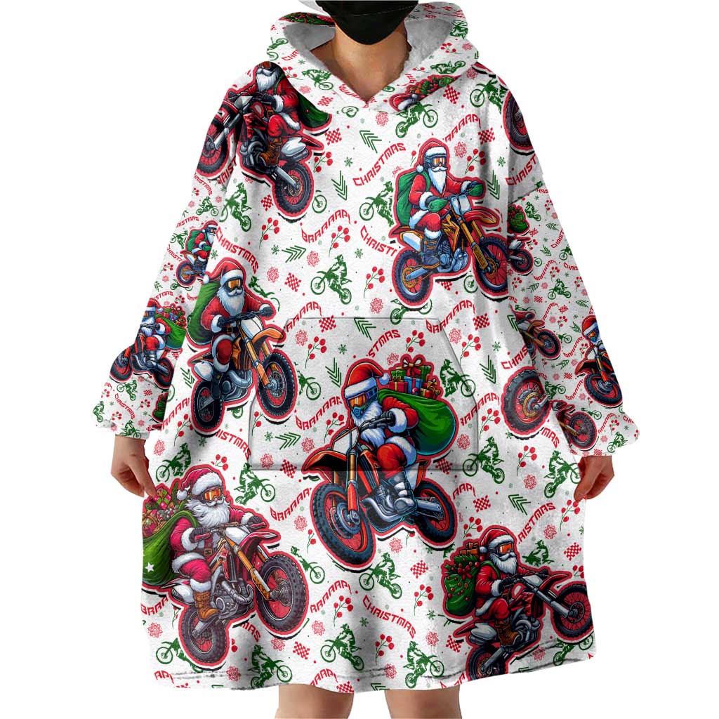 BRAAAP! Motorbike Santa Christmas Wearable Blanket Hoodie - Wonder Print Shop