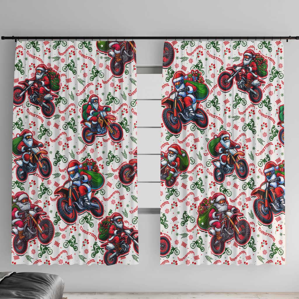 BRAAAP! Motorbike Santa Christmas Window Curtain - Wonder Print Shop