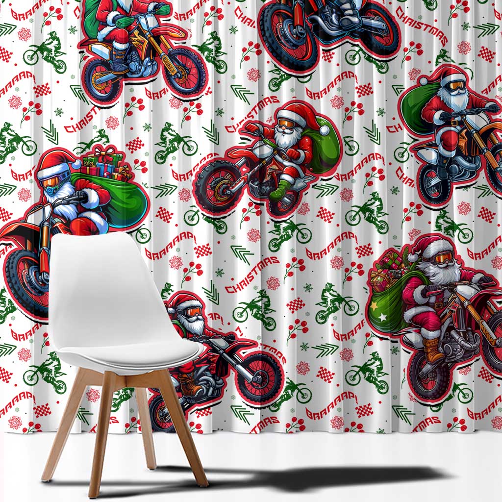 BRAAAP! Motorbike Santa Christmas Window Curtain - Wonder Print Shop