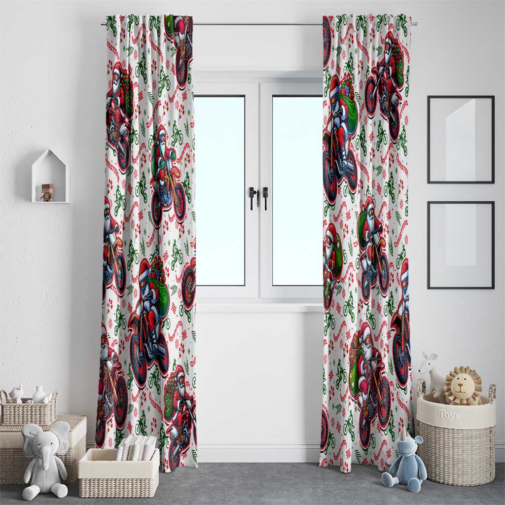 BRAAAP! Motorbike Santa Christmas Window Curtain - Wonder Print Shop
