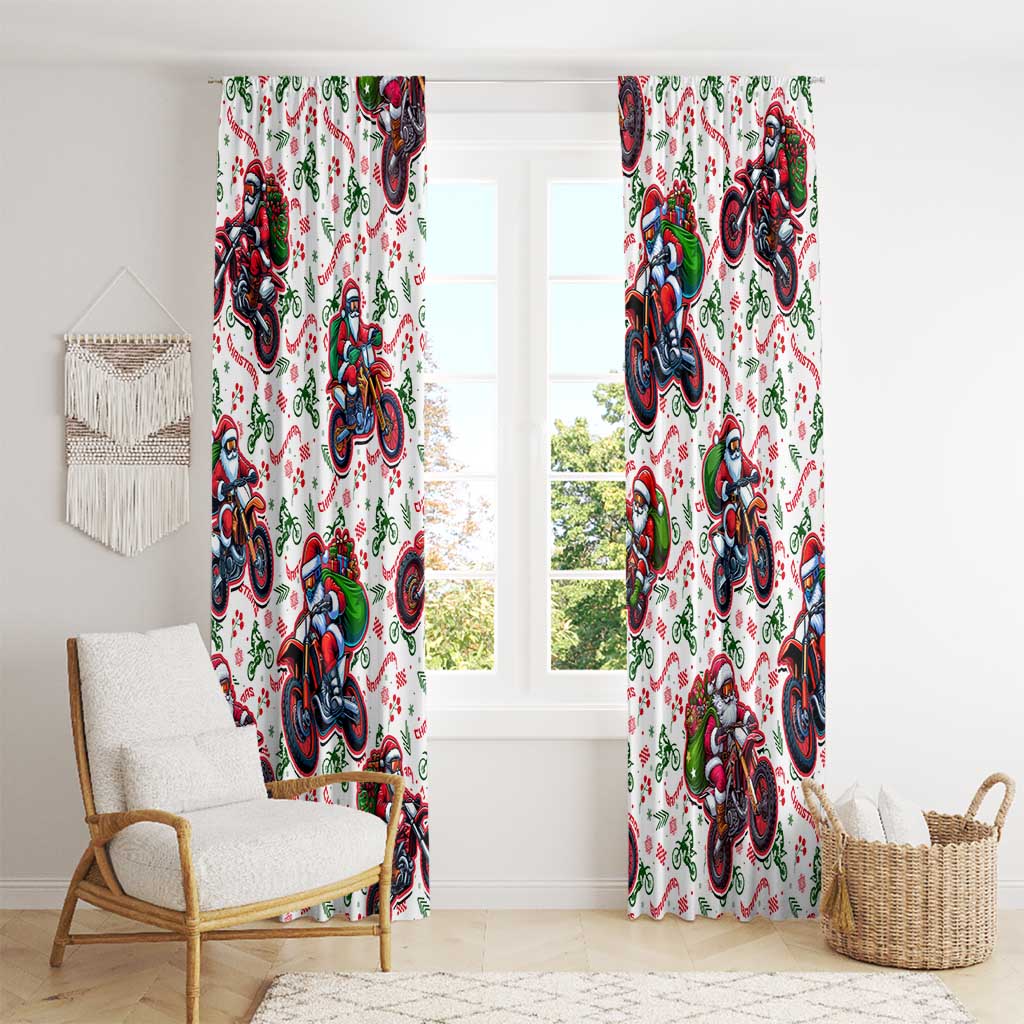 BRAAAP! Motorbike Santa Christmas Window Curtain - Wonder Print Shop