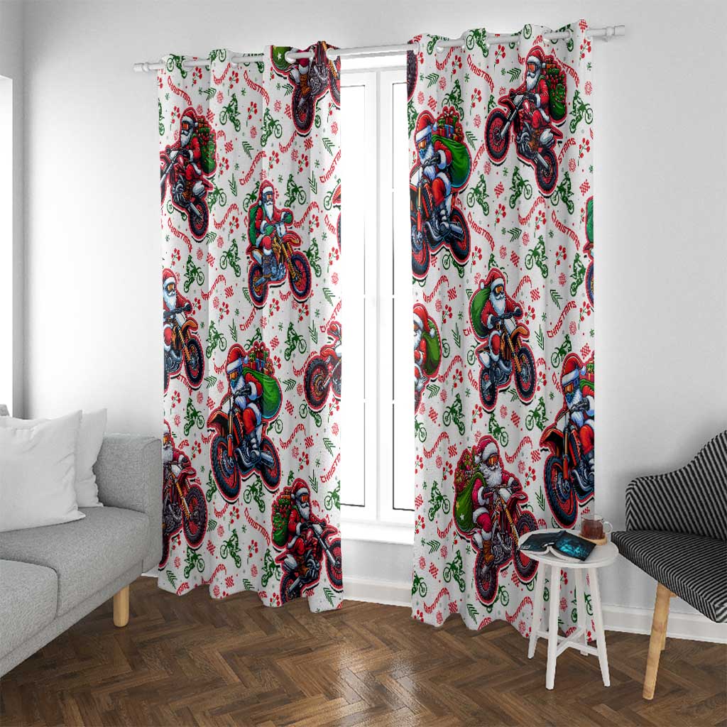 BRAAAP! Motorbike Santa Christmas Window Curtain - Wonder Print Shop