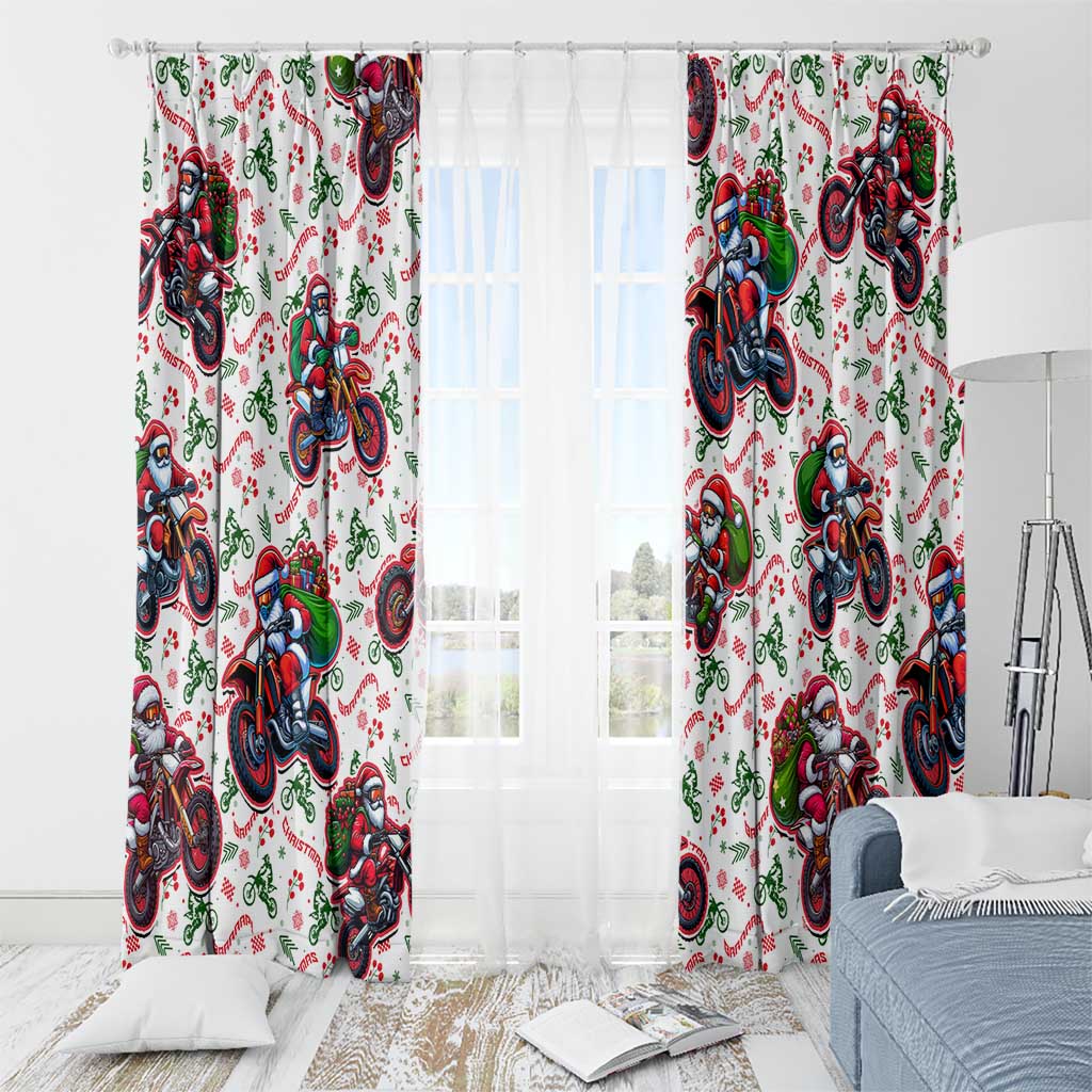 BRAAAP! Motorbike Santa Christmas Window Curtain - Wonder Print Shop