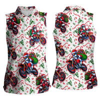 BRAAAP! Motorbike Santa Christmas Women Sleeveless Polo Shirt - Wonder Print Shop