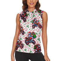 BRAAAP! Motorbike Santa Christmas Women Sleeveless Polo Shirt - Wonder Print Shop