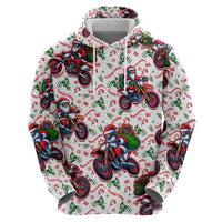 BRAAAP! Motorbike Santa Christmas Zip Hoodie - Wonder Print Shop