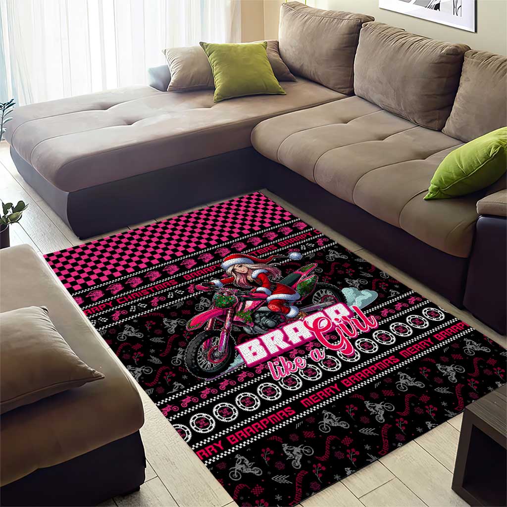 Braap Live A Girl Area Rug Christmas Merry Braapmas - Wonder Print Shop