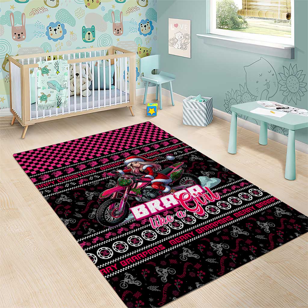 Braap Live A Girl Area Rug Christmas Merry Braapmas - Wonder Print Shop
