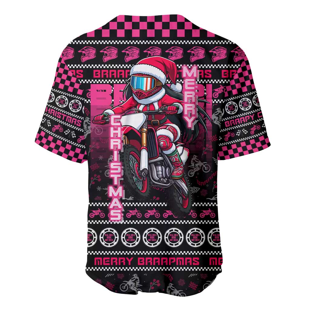 Braap Live A Girl Baseball Jersey Christmas Merry Braapmas - Wonder Print Shop