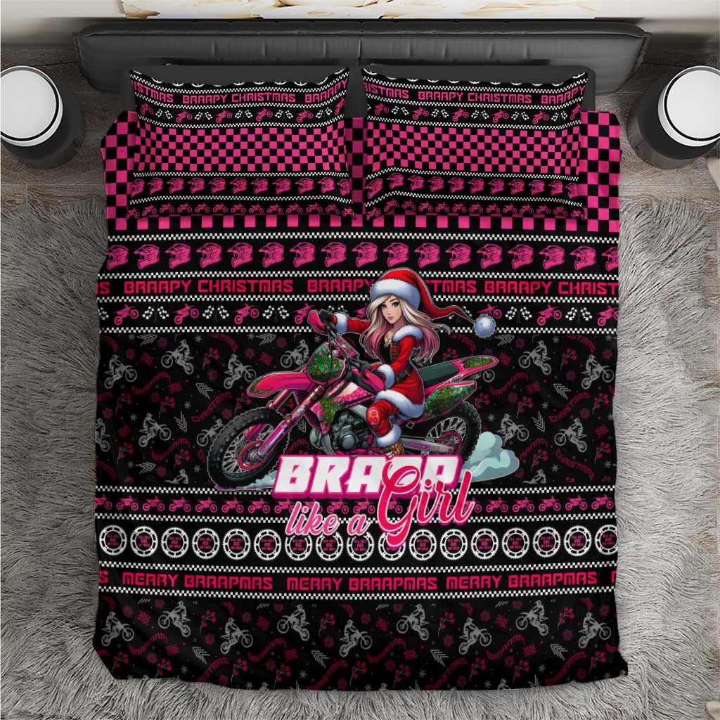 Braap Live A Girl Bedding Set Christmas Merry Braapmas - Wonder Print Shop