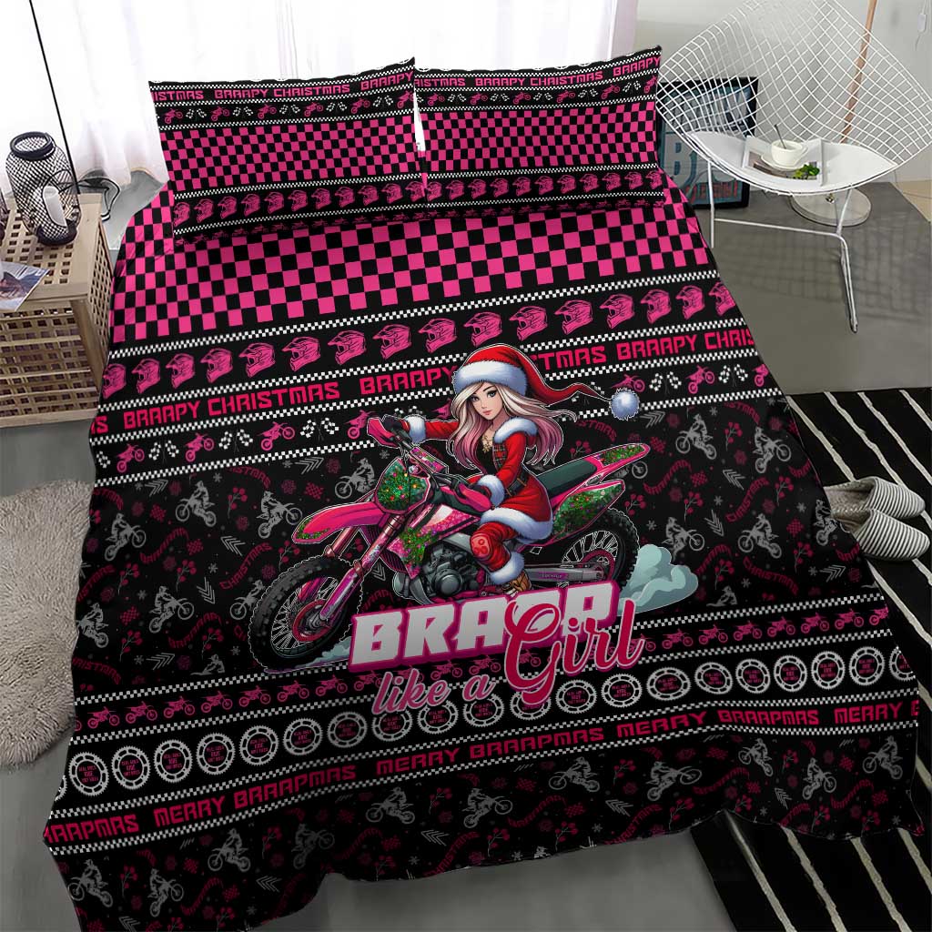 Braap Live A Girl Bedding Set Christmas Merry Braapmas - Wonder Print Shop