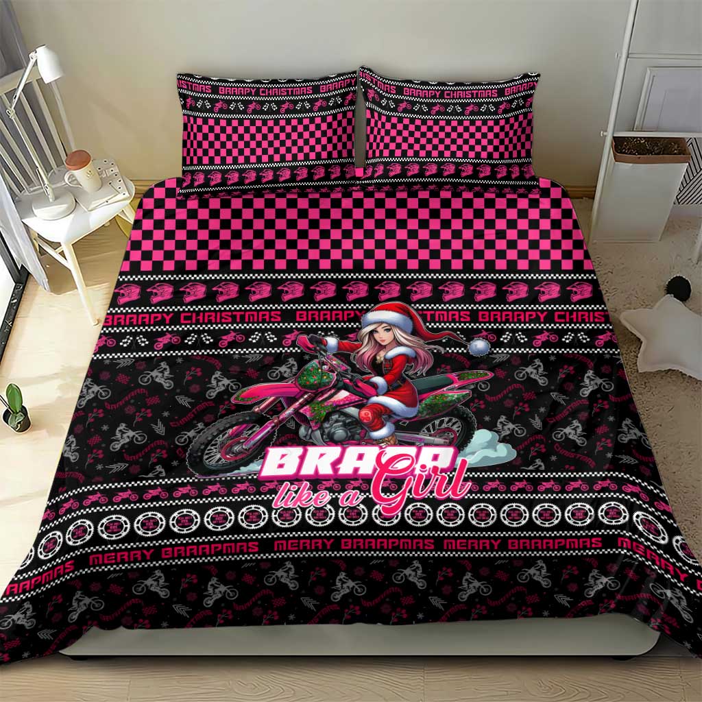 Braap Live A Girl Bedding Set Christmas Merry Braapmas - Wonder Print Shop