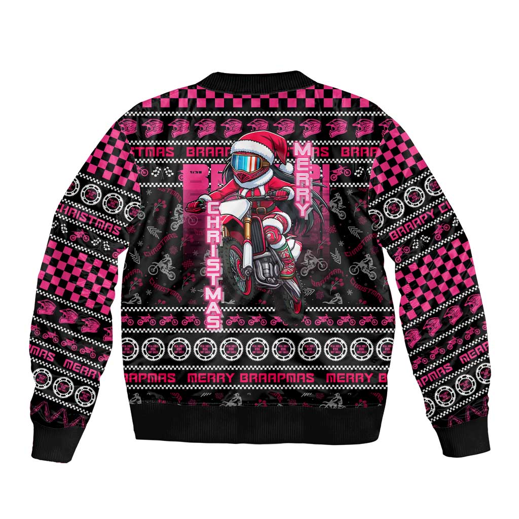 Braap Live A Girl Bomber Jacket Christmas Merry Braapmas - Wonder Print Shop