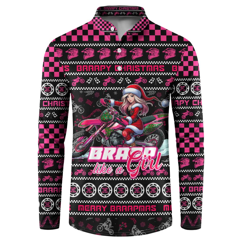 Braap Live A Girl Button Sweatshirt Christmas Merry Braapmas - Wonder Print Shop