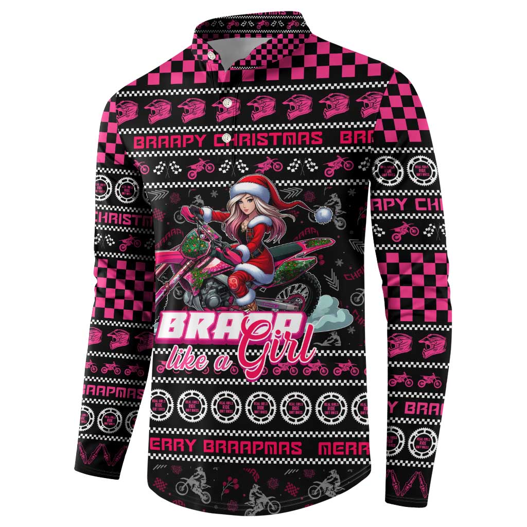 Braap Live A Girl Button Sweatshirt Christmas Merry Braapmas - Wonder Print Shop