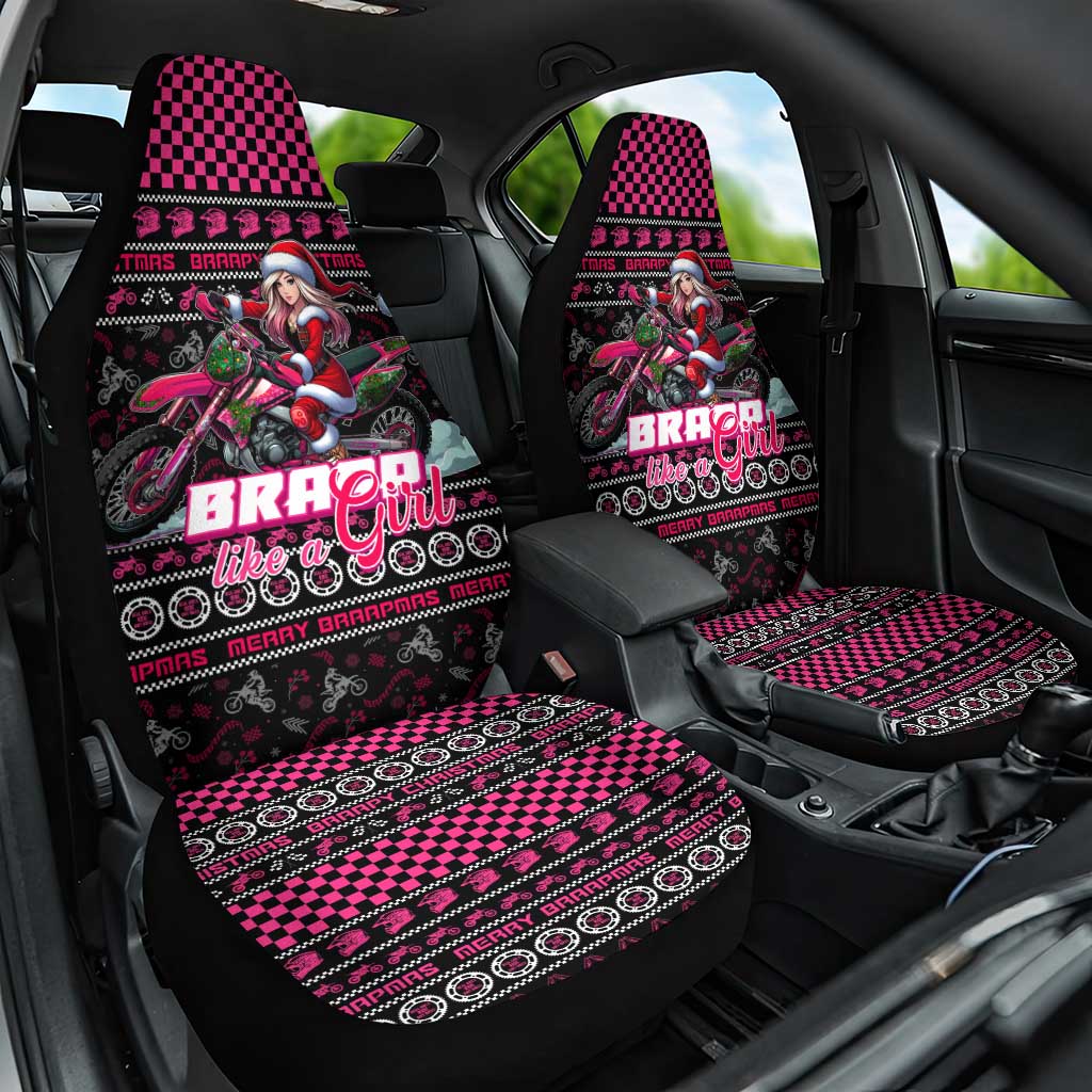 Braap Live A Girl Car Seat Cover Christmas Merry Braapmas - Wonder Print Shop