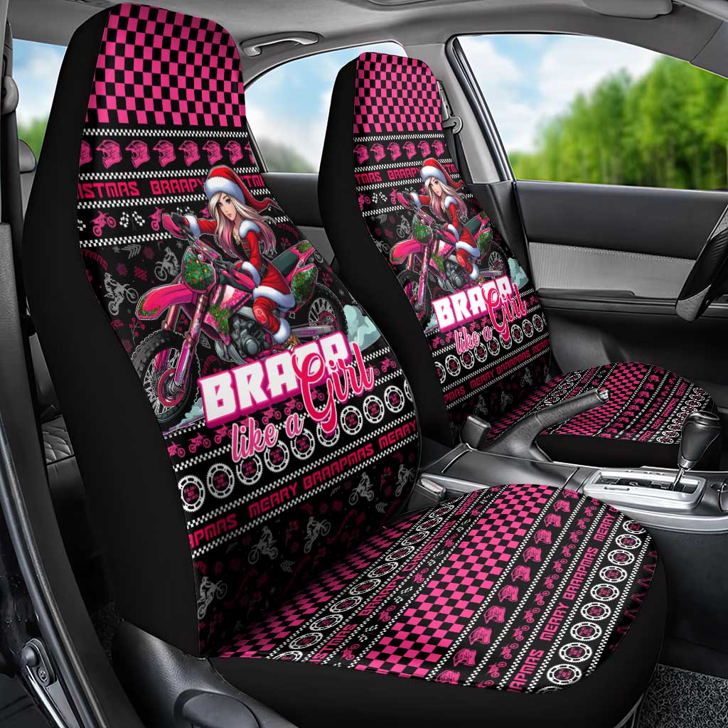 Braap Live A Girl Car Seat Cover Christmas Merry Braapmas - Wonder Print Shop