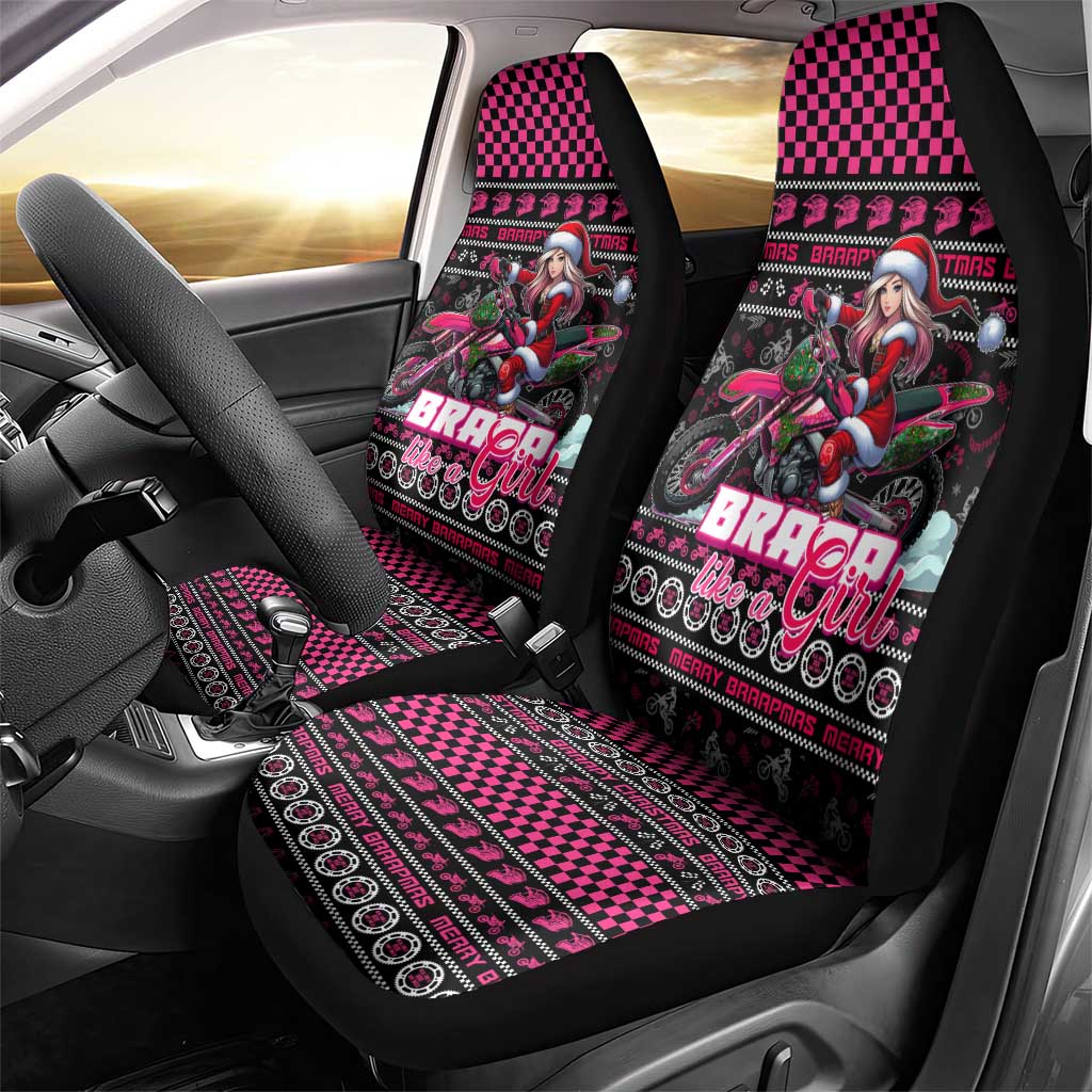 Braap Live A Girl Car Seat Cover Christmas Merry Braapmas - Wonder Print Shop