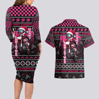Braap Live A Girl Couples Matching Long Sleeve Bodycon Dress and Hawaiian Shirt Christmas Merry Braapmas - Wonder Print Shop