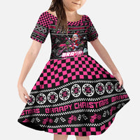 Braap Live A Girl Family Matching Long Sleeve Bodycon Dress and Hawaiian Shirt Christmas Merry Braapmas - Wonder Print Shop