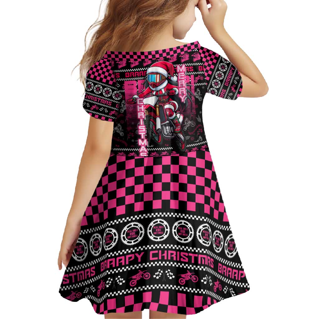 Braap Live A Girl Family Matching Long Sleeve Bodycon Dress and Hawaiian Shirt Christmas Merry Braapmas - Wonder Print Shop