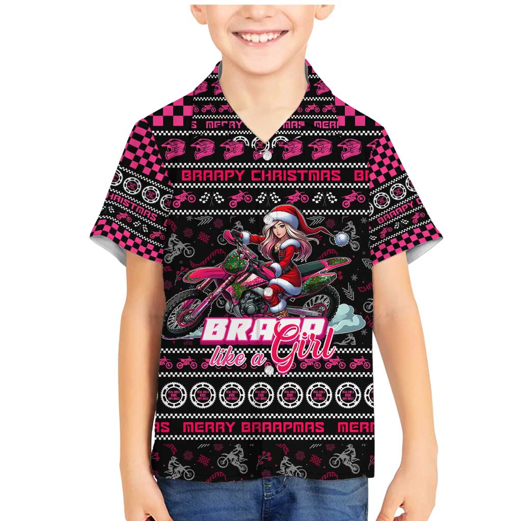 Braap Live A Girl Family Matching Mermaid Dress and Hawaiian Shirt Christmas Merry Braapmas - Wonder Print Shop