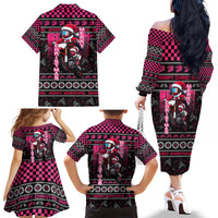 Braap Live A Girl Family Matching Off The Shoulder Long Sleeve Dress and Hawaiian Shirt Christmas Merry Braapmas - Wonder Print Shop