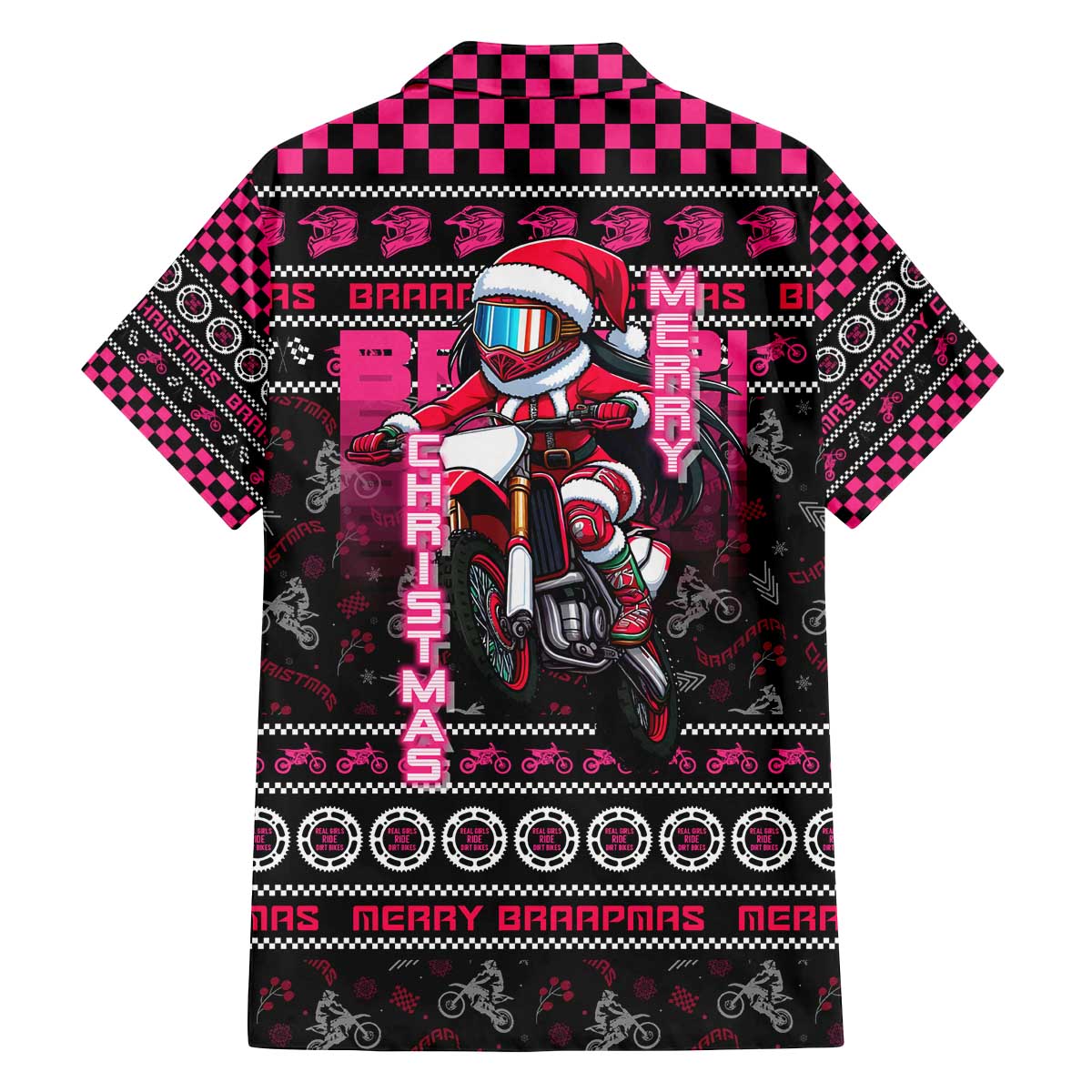 Braap Live A Girl Family Matching Off The Shoulder Long Sleeve Dress and Hawaiian Shirt Christmas Merry Braapmas - Wonder Print Shop