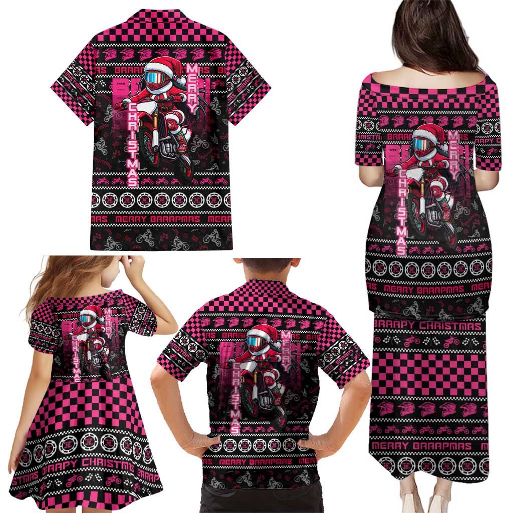 Braap Live A Girl Family Matching Puletasi and Hawaiian Shirt Christmas Merry Braapmas - Wonder Print Shop