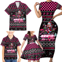 Braap Live A Girl Family Matching Short Sleeve Bodycon Dress and Hawaiian Shirt Christmas Merry Braapmas - Wonder Print Shop