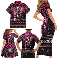 Braap Live A Girl Family Matching Short Sleeve Bodycon Dress and Hawaiian Shirt Christmas Merry Braapmas - Wonder Print Shop
