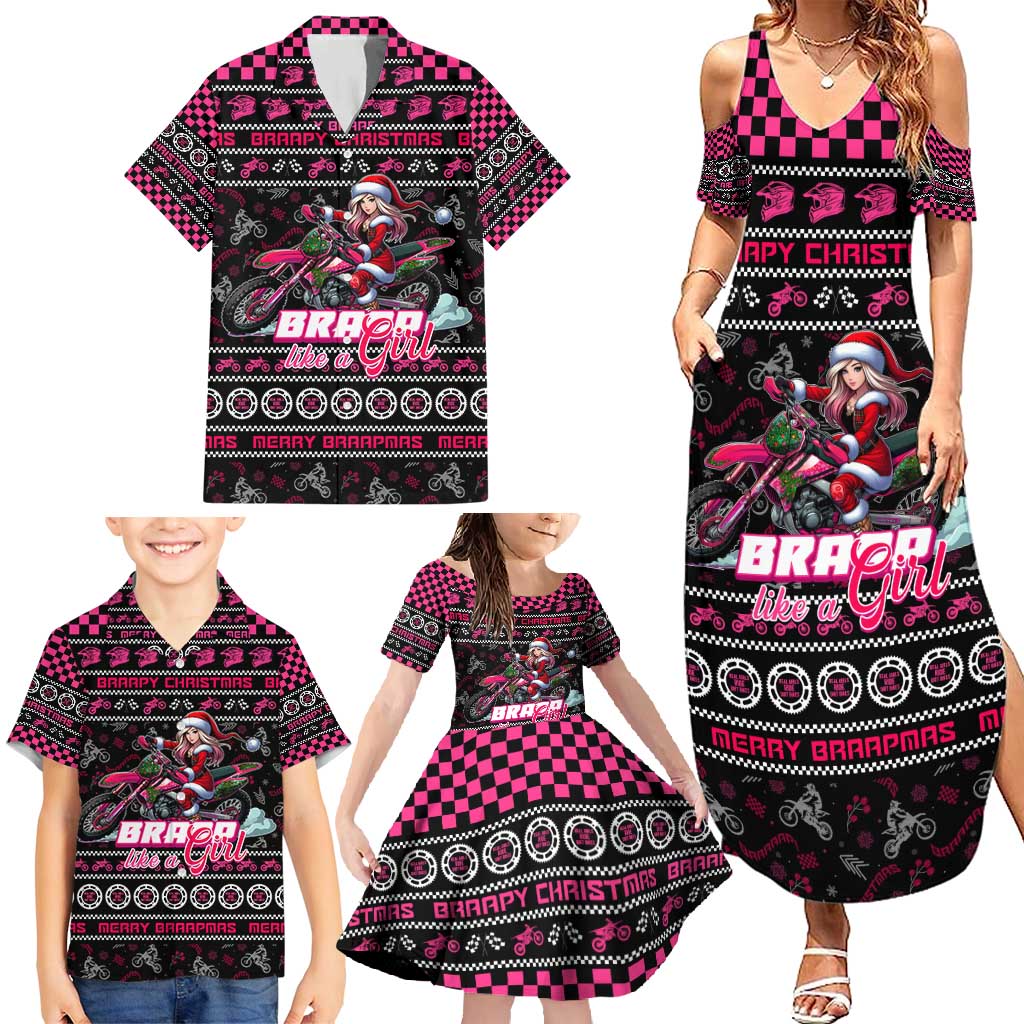 Braap Live A Girl Family Matching Summer Maxi Dress and Hawaiian Shirt Christmas Merry Braapmas - Wonder Print Shop