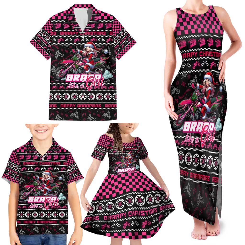 Braap Live A Girl Family Matching Tank Maxi Dress and Hawaiian Shirt Christmas Merry Braapmas - Wonder Print Shop