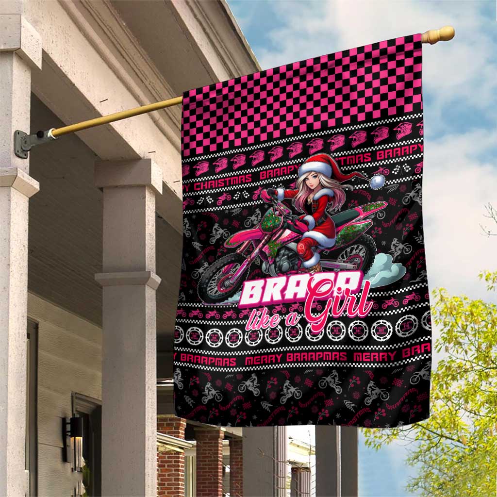 Braap Live A Girl Garden Flag Christmas Merry Braapmas - Wonder Print Shop
