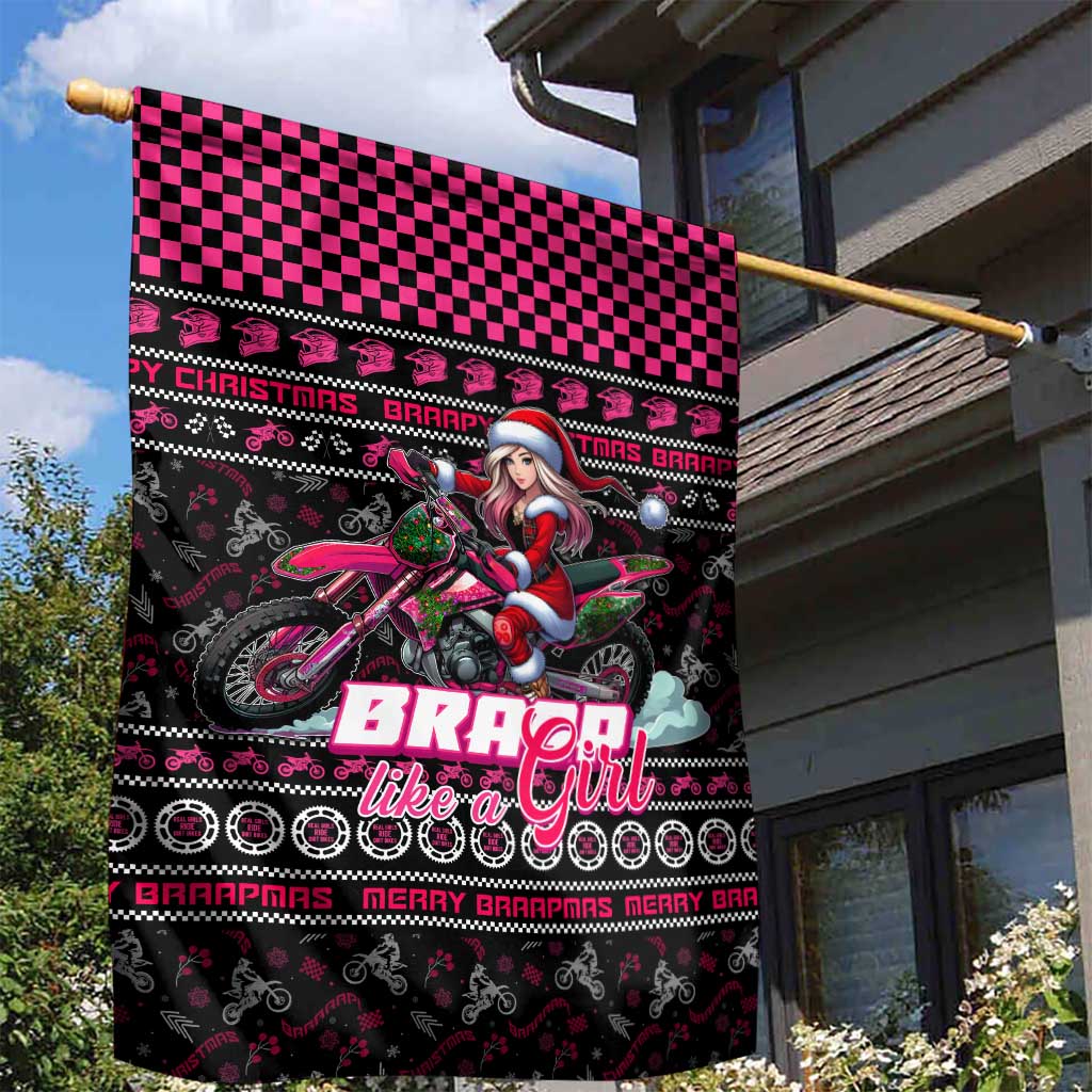 Braap Live A Girl Garden Flag Christmas Merry Braapmas - Wonder Print Shop