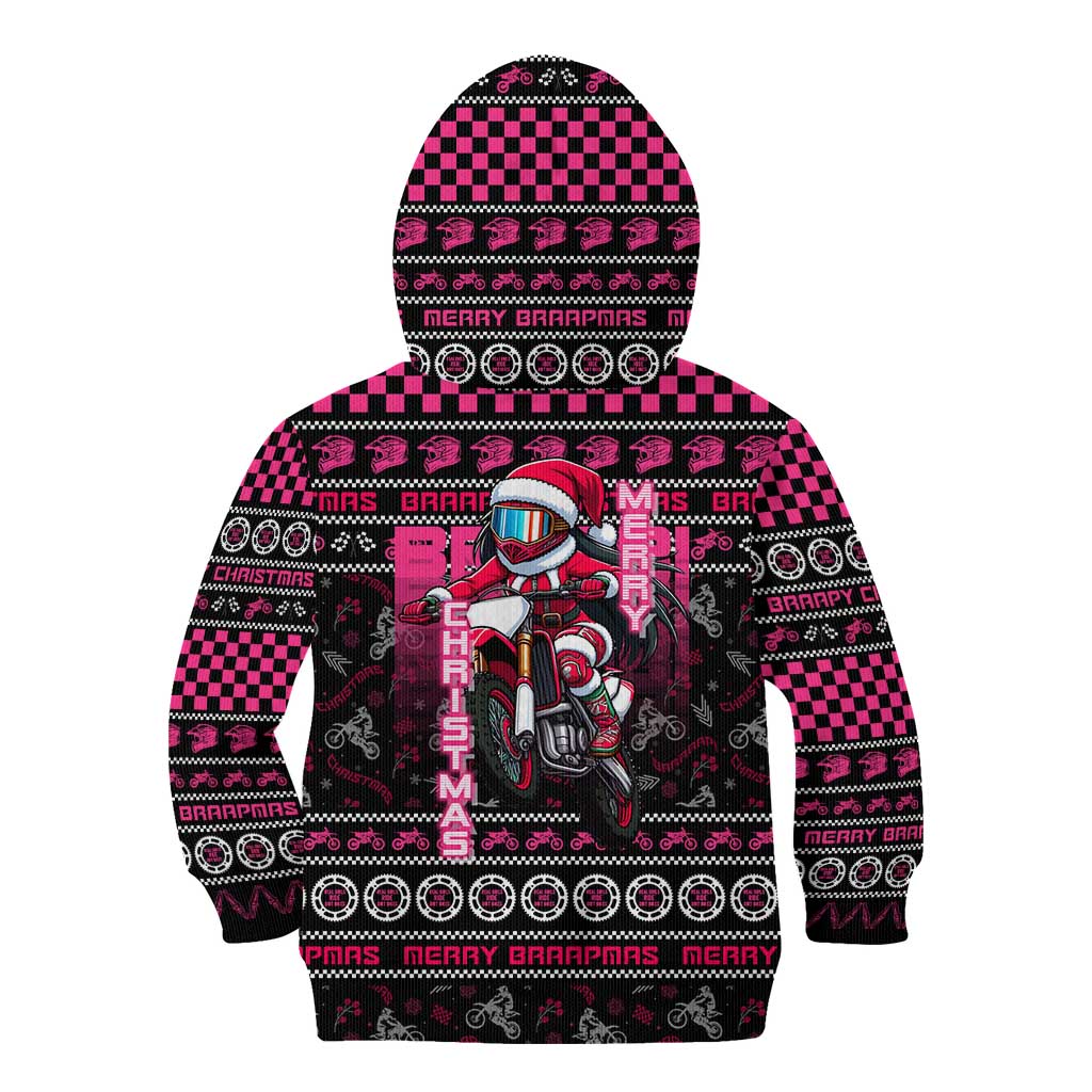 Braap Live A Girl Kid Hoodie Christmas Merry Braapmas - Wonder Print Shop