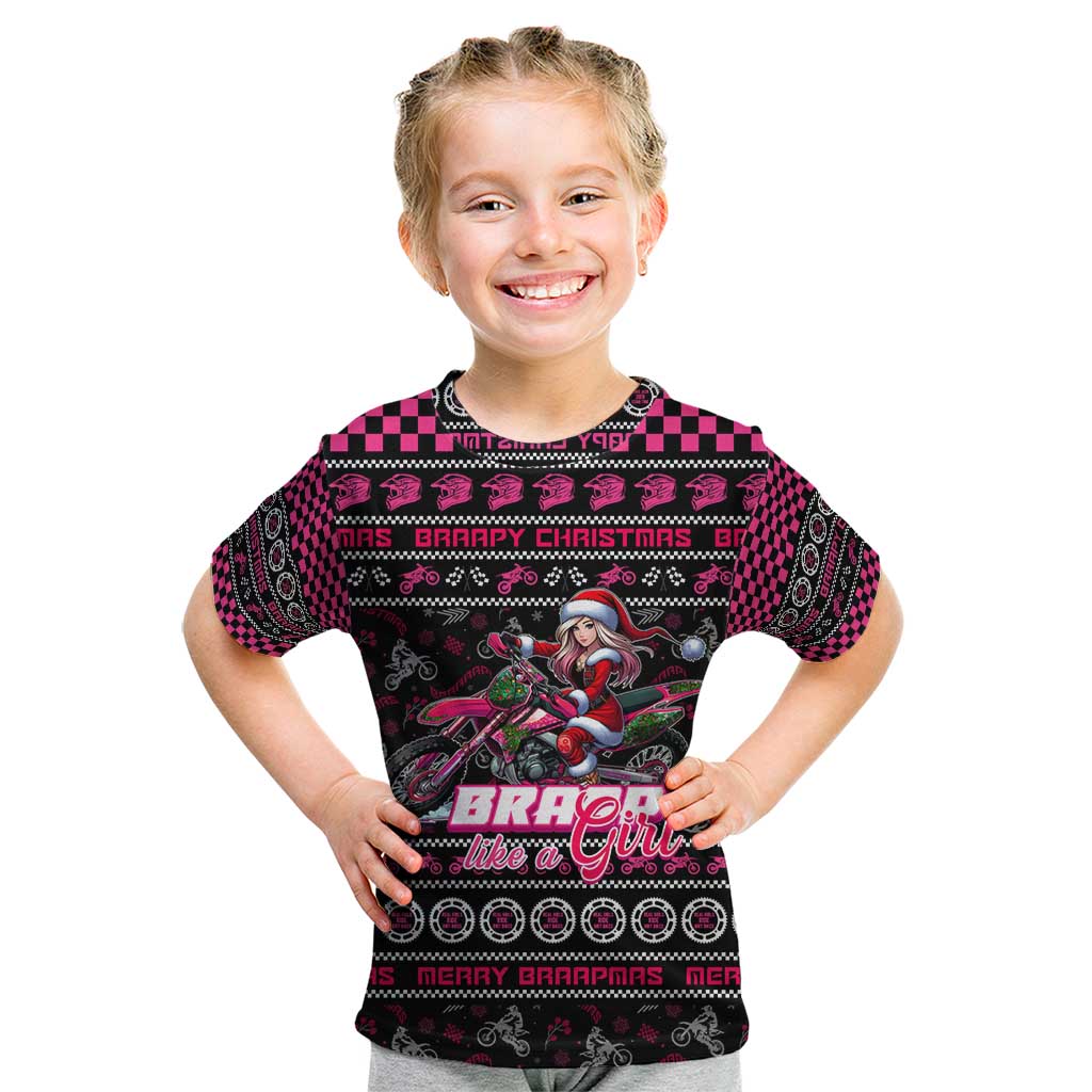Braap Live A Girl Kid T Shirt Christmas Merry Braapmas - Wonder Print Shop