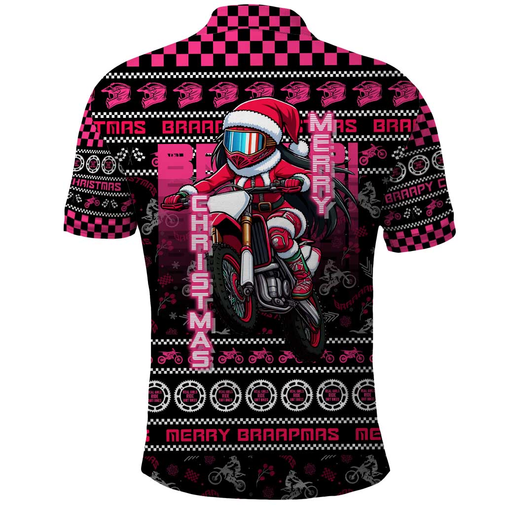 Braap Live A Girl Polo Shirt Christmas Merry Braapmas - Wonder Print Shop