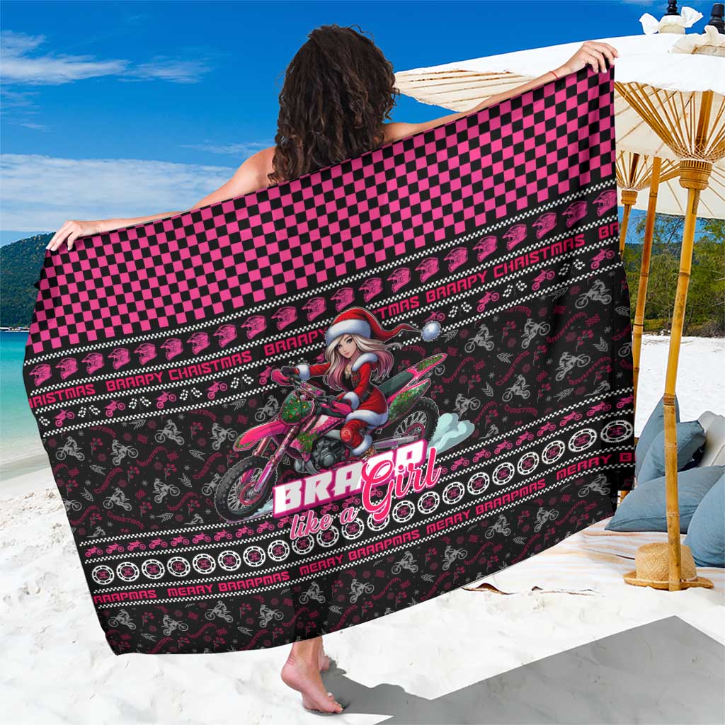Braap Live A Girl Sarong Christmas Merry Braapmas - Wonder Print Shop