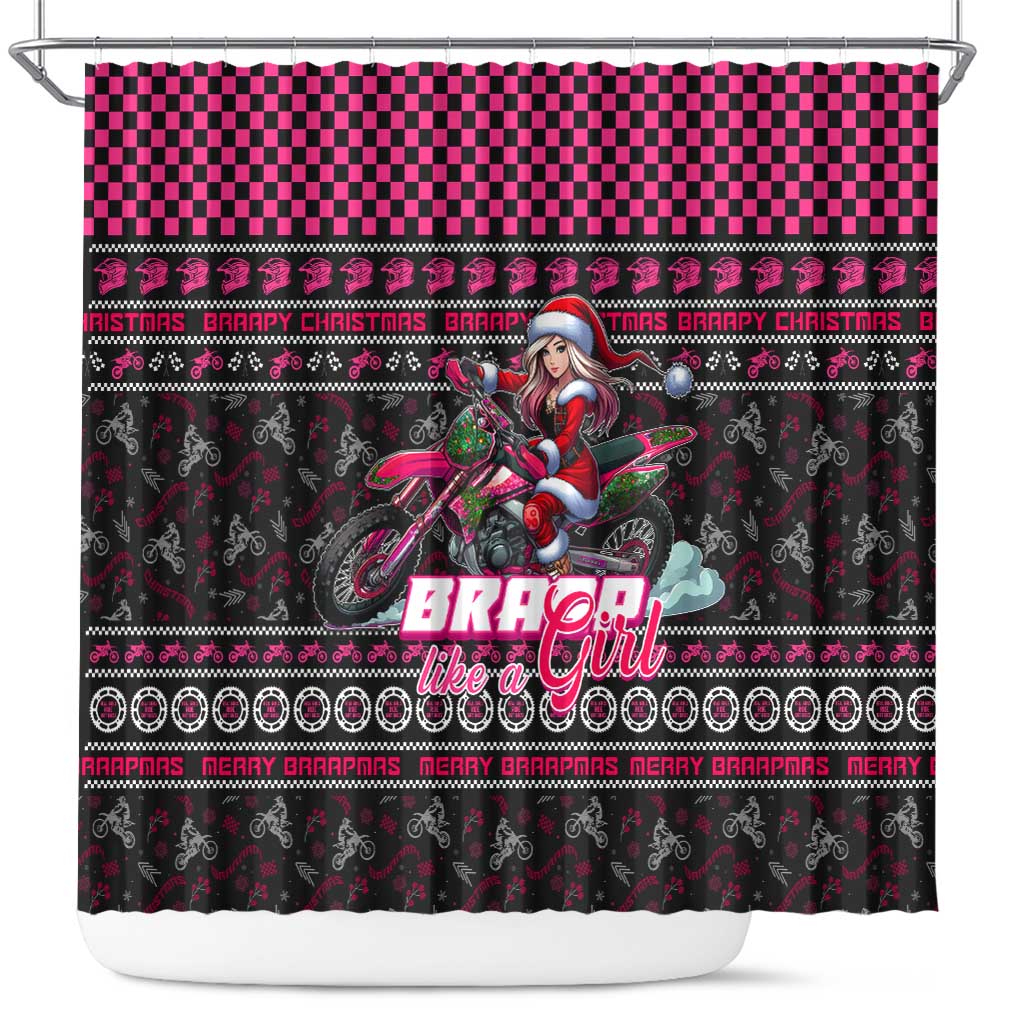 Braap Live A Girl Shower Curtain Christmas Merry Braapmas