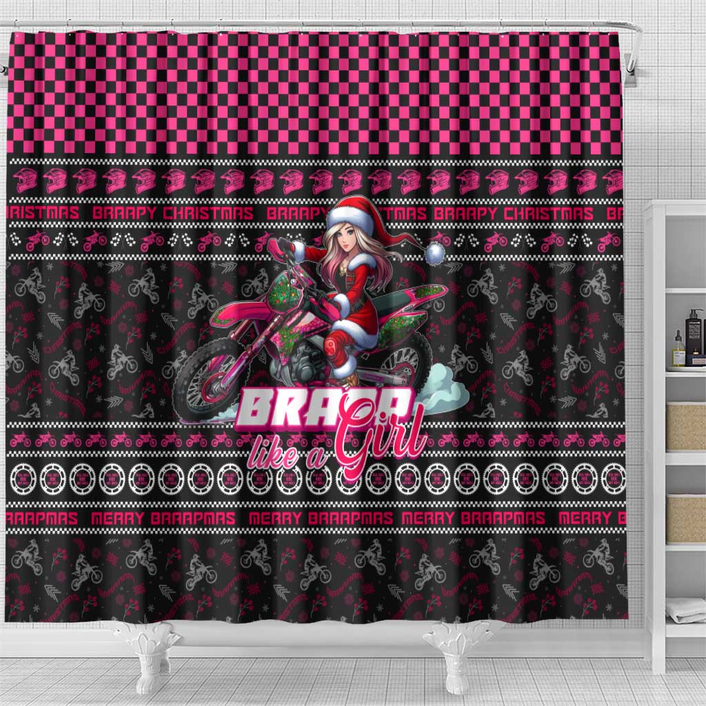 Braap Live A Girl Shower Curtain Christmas Merry Braapmas